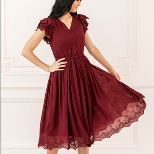 NWT Rachel Parcell Burgundy Dress